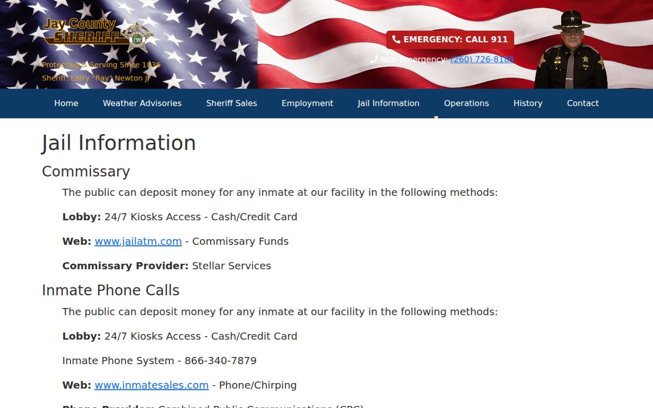 Jay County warrant records and official jail information